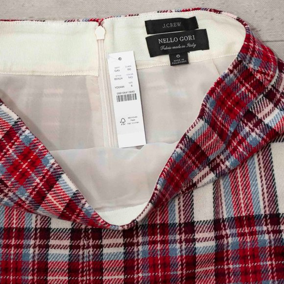 NWT J. Crew Pleated Italian Wool Mini Skirt in Vintage Plaid size 8 - Picture 5 of 9